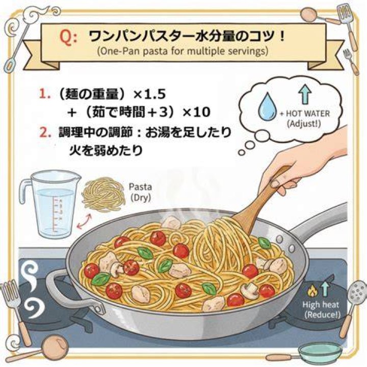 ワンパンパスタの水の量の目安